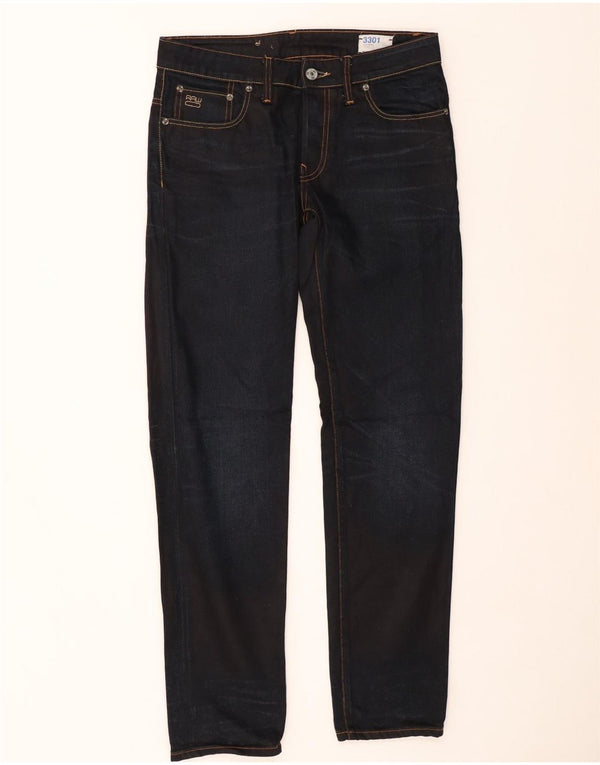 G-STAR Męskie dżinsy 3301 o niskim zwężaniu W30 L32 Granatowa bawełna