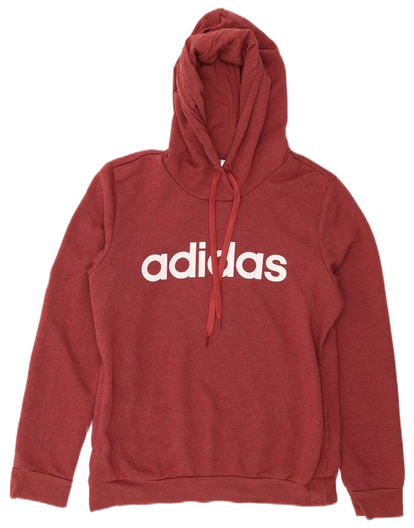 Damska bluza z kapturem ADIDAS z grafiką, UK 12/14, średnia bordowa bawełna