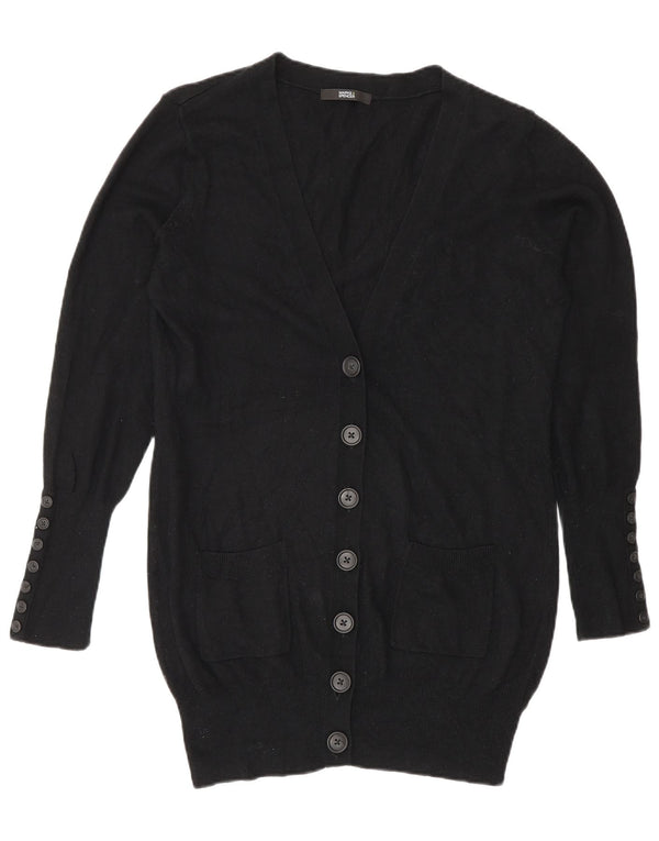Marks & Spencer Damski sweter o przedłużonym fasonie, UK 12, średni czarny wiskoza