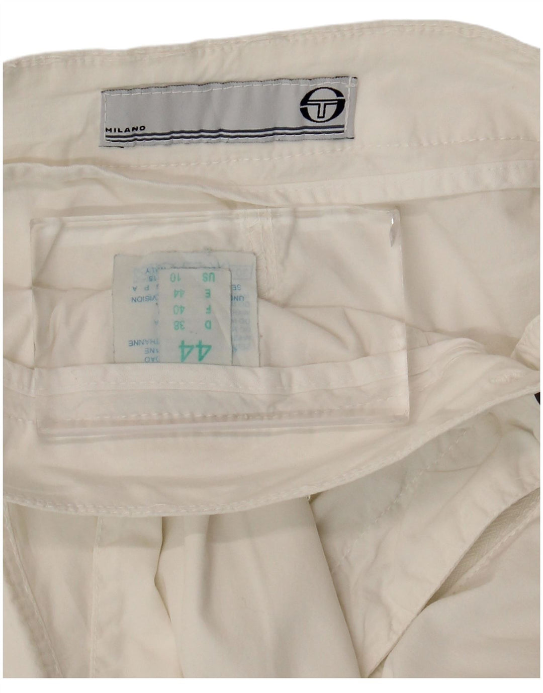 Damskie proste spodnie Chino Sergio Tacchini IT 44 Medium W30 L27 Białe