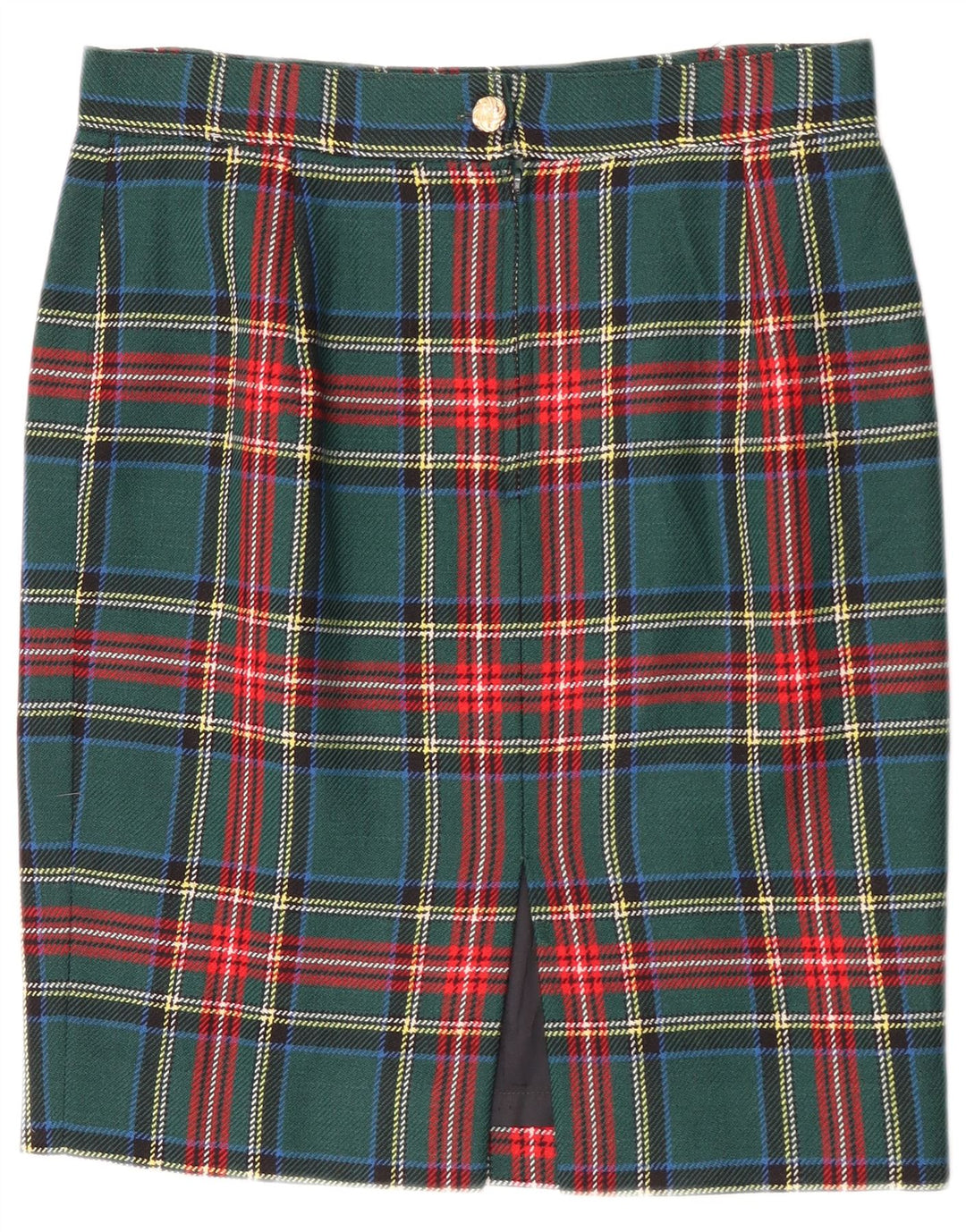 Vintage damska spódnica ołówkowa W30 w średnią zieloną kratę