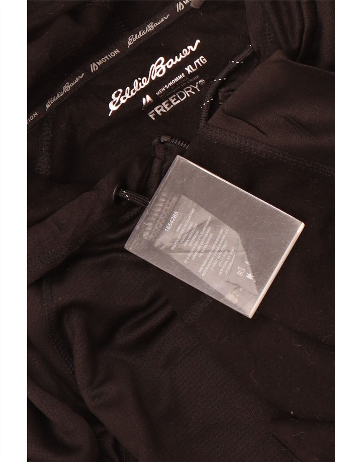 Męski sweter z kapturem i zamkiem błyskawicznym Eddie Bauer XL, czarny poliester