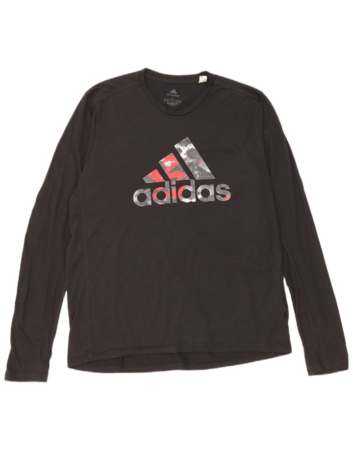 Adidas Męskie Aeroready Graphic Top z długim rękawem, duży, czarny poliester
