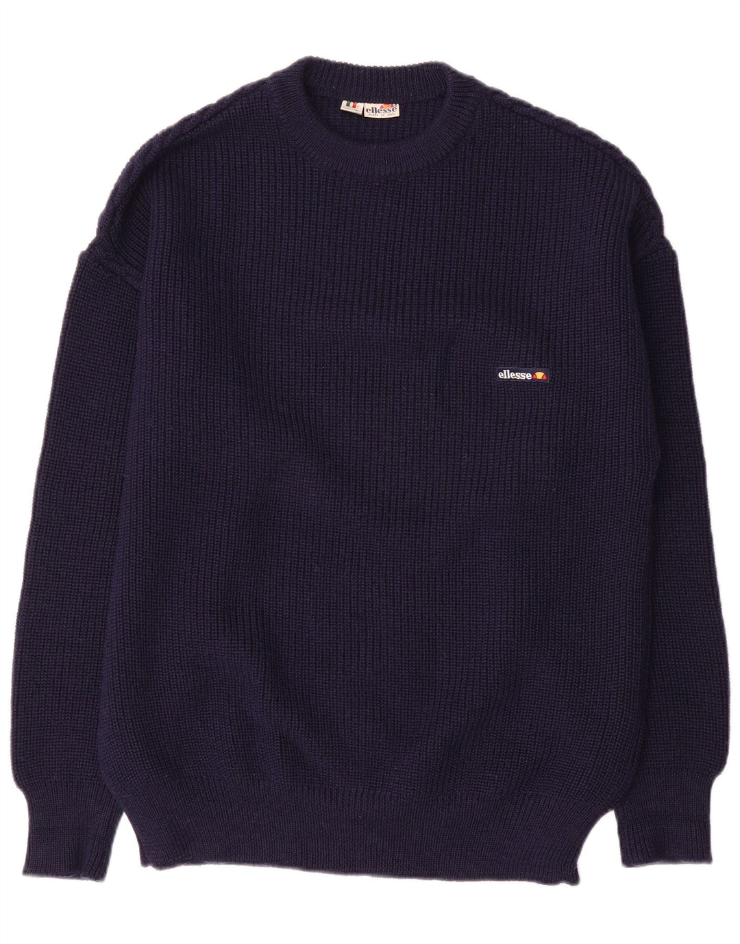Męski sweter z okrągłym dekoltem Ellesse IT 52, duży, granatowy, wełniany