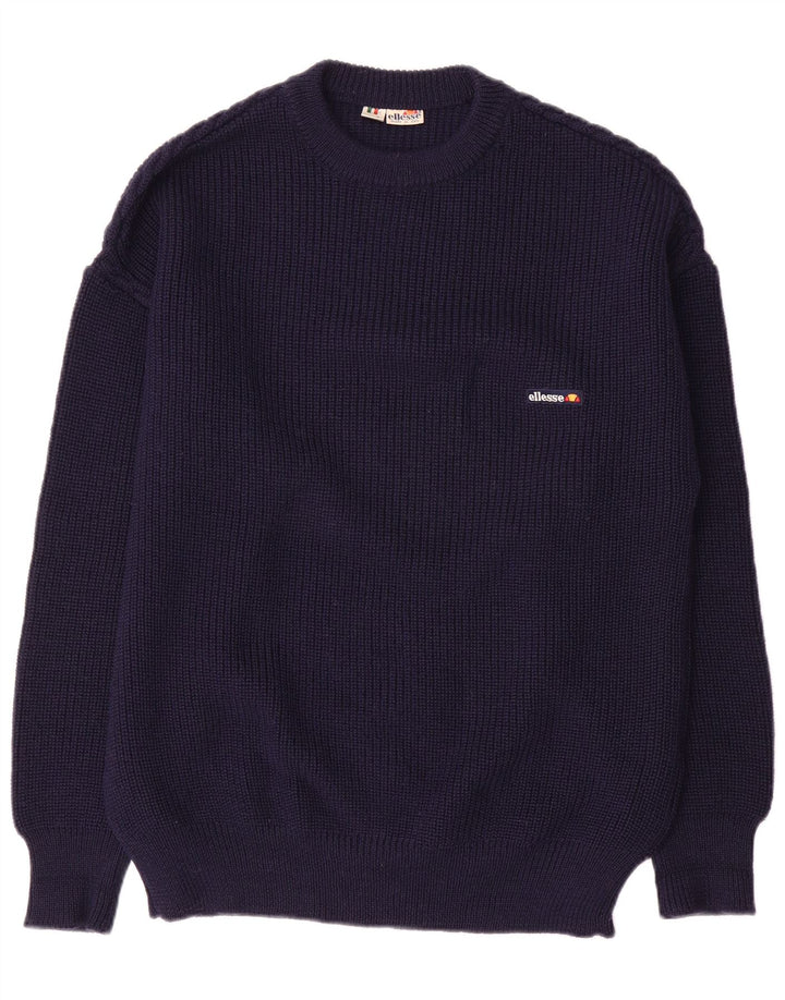 Męski sweter z okrągłym dekoltem Ellesse IT 52, duży, granatowy, wełniany