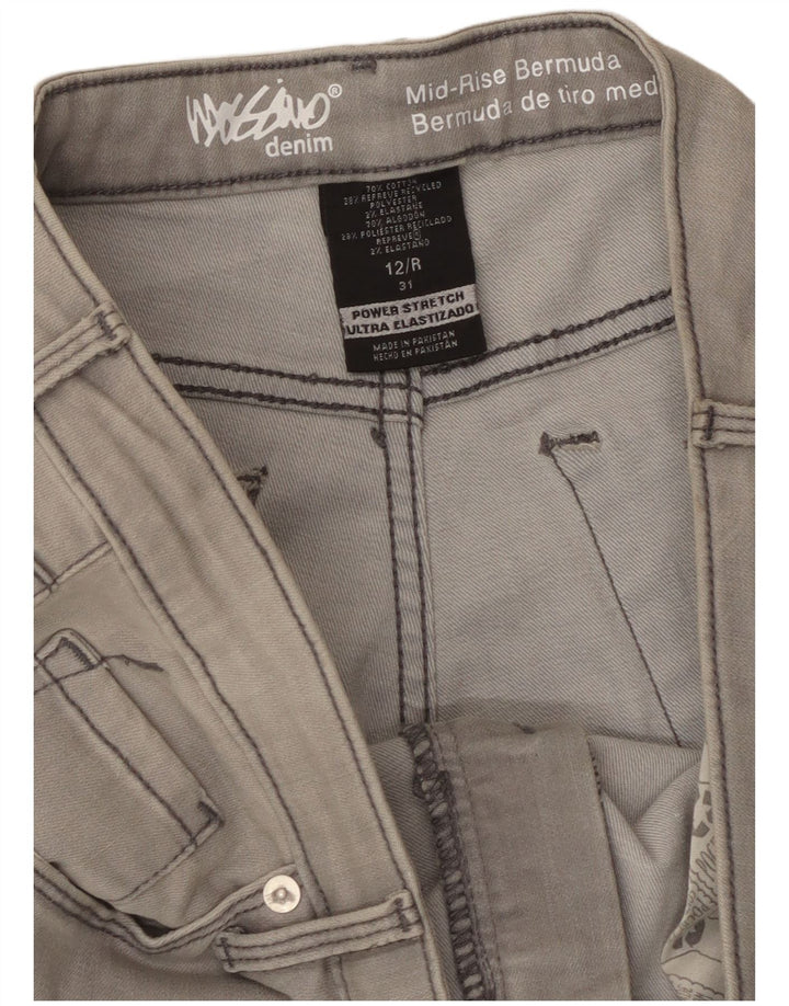 Damskie spodenki jeansowe Mossimo Power Stretch ze średnim stanem US 12 Large W31 szare