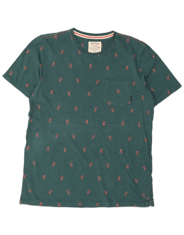 T-shirt męski Fat Face, duży, zielony, w kropki, bawełniany