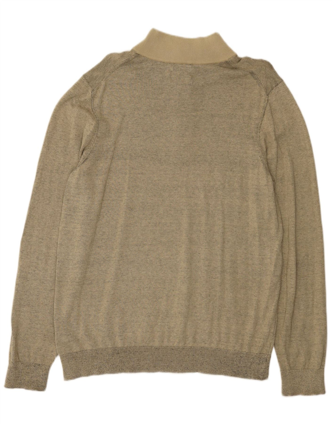 Męski sweter Calvin Klein z zamkiem błyskawicznym, średniej wielkości beżowy, bawełniany w plamki