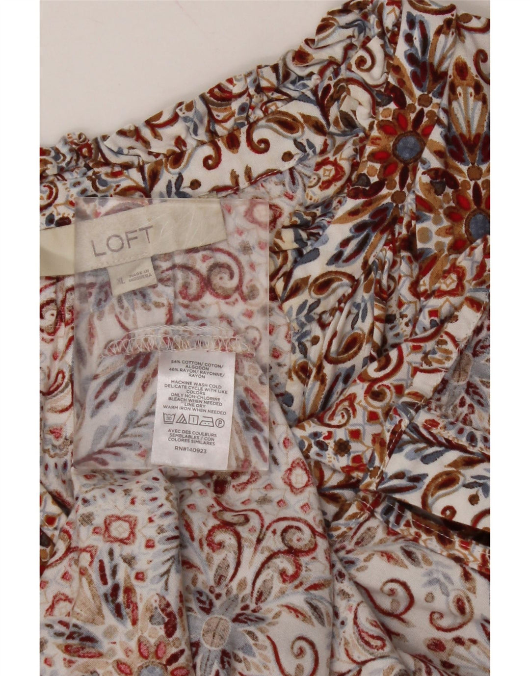 Damska bluzka koszulowa LOFT UK 18 XL, wielokolorowa bawełna Paisley