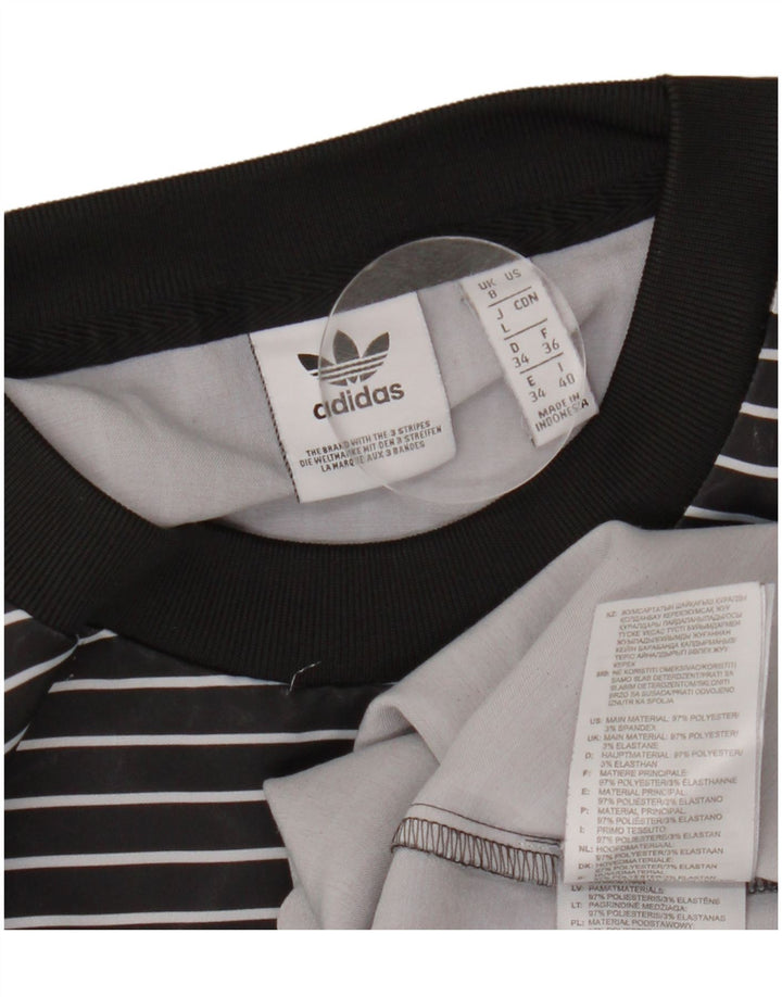 Damska koszulka ADIDAS Crop Oversize Top UK 8 Small Black Pinstripe