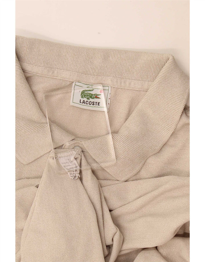 Męska koszulka polo Lacoste, rozmiar 7, 2XL, beżowa, bawełniana
