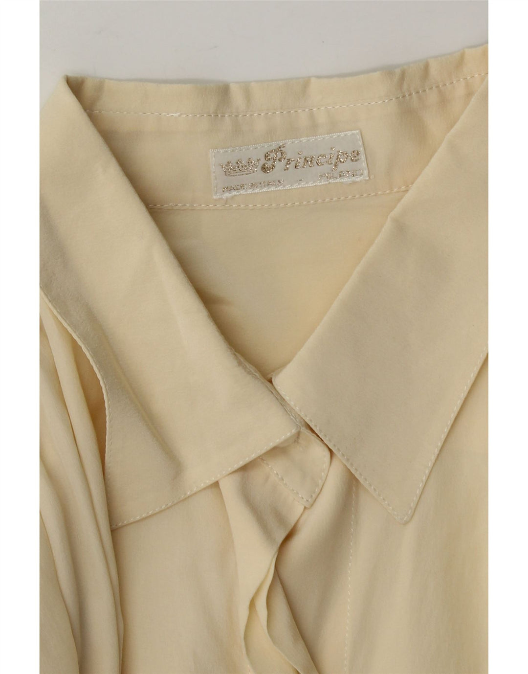 PRINCIPE Womens Oversized Shirt Blouse UK 18 XL Beige Vintage Principe and Second-Hand Principe from Messina Hembry 