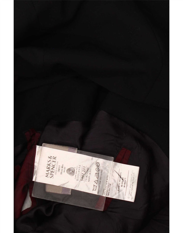 Marks & Spencer Męska marynarka zapinana na 3 guziki UK 38 Średni granatowy, nowa wełna