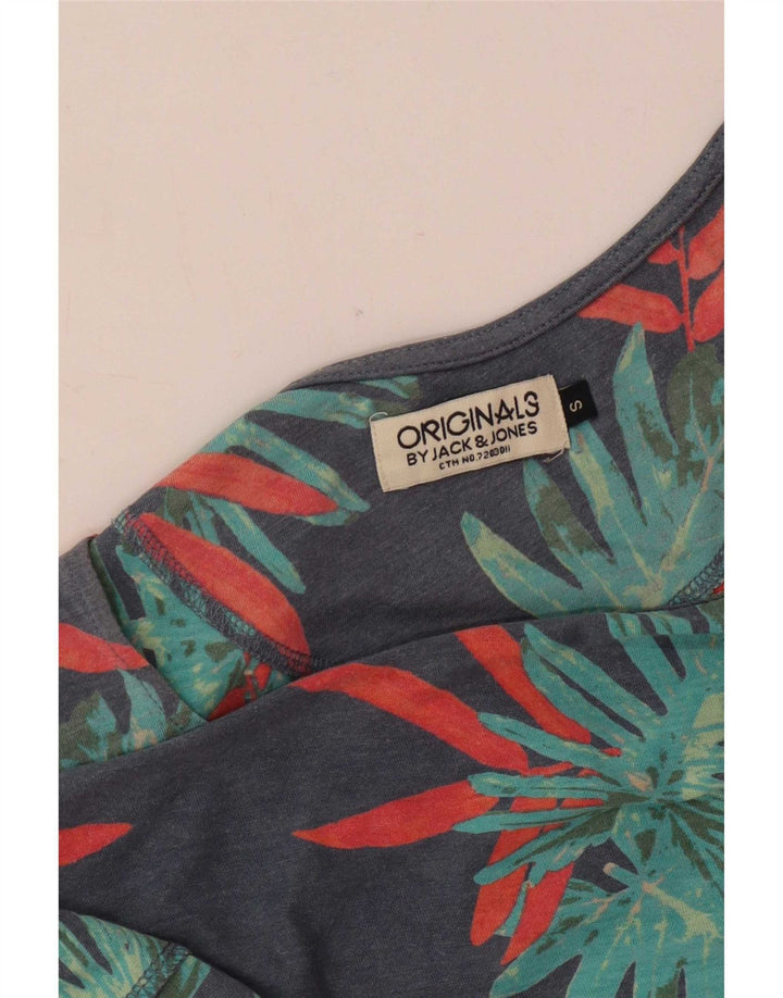 Męska kamizelka Jack & Jones, mała, granatowa, w kwiaty