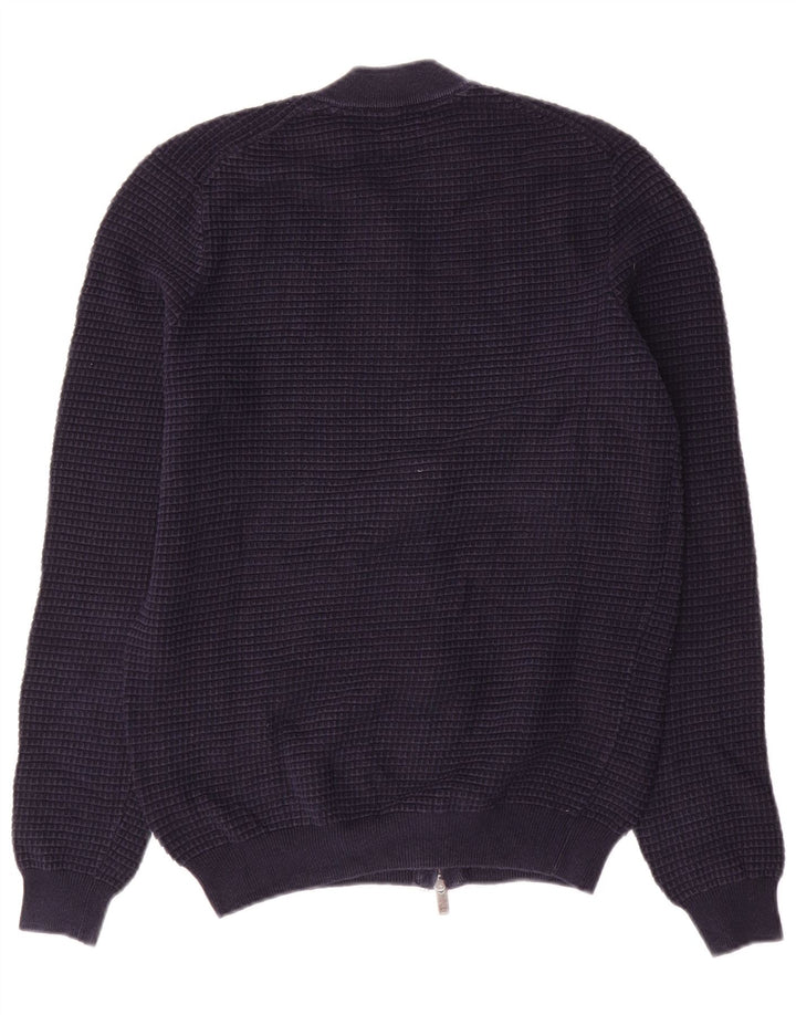 Męski sweter rozpinany Massimo Dutti, średni granatowy, bawełniany