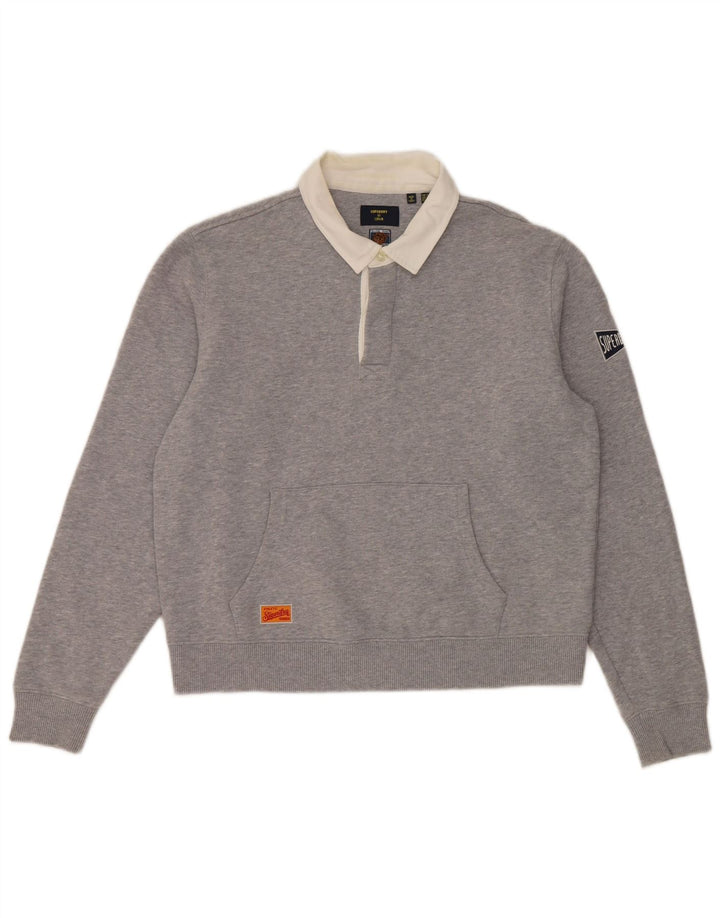 Damski sweter oversize Superdry z golfem UK 12, średni szary