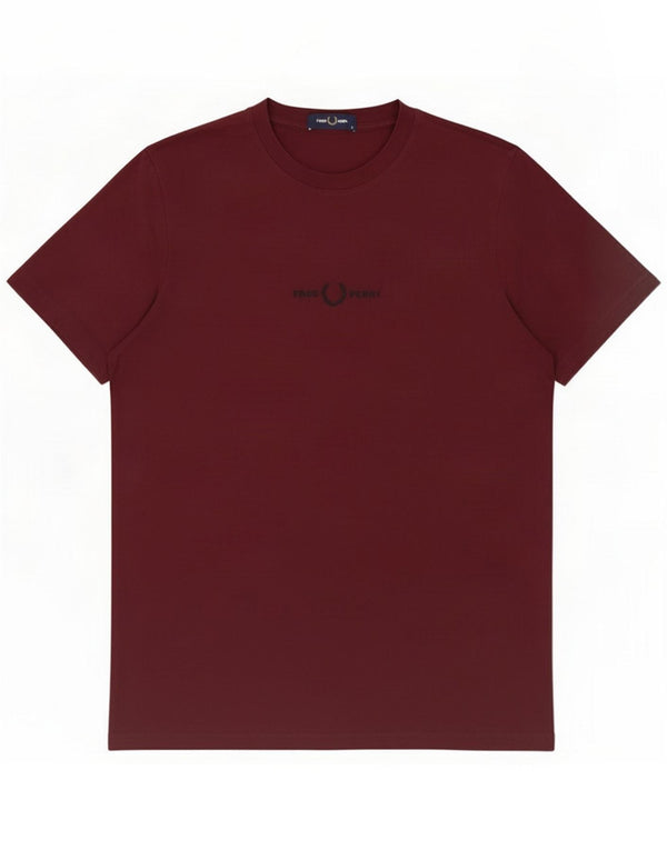 Fred Perry Mens T-Shirt Top Medium Burgundy Cotton