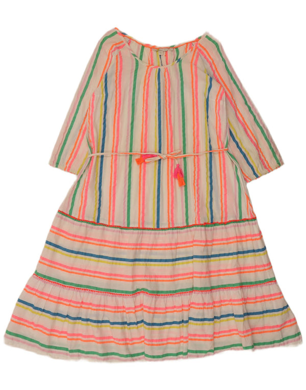 Boden damska sukienka o linii A z rękawem 3/4, UK 14, średnia, różowa, bawełniana w paski