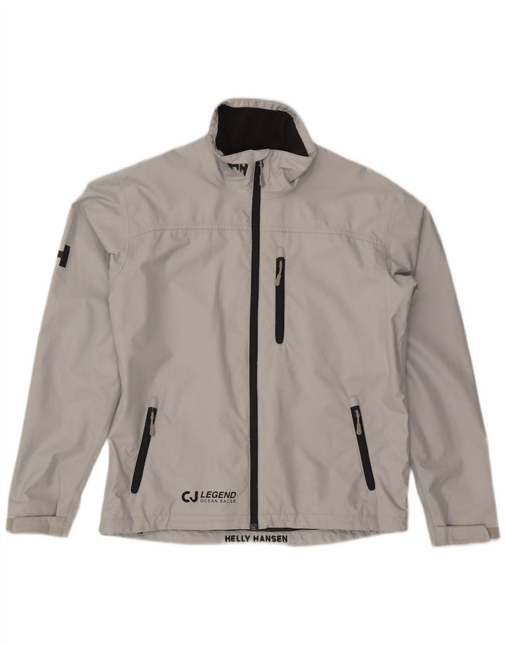 Męska kurtka przeciwdeszczowa Helly Hansen Graphic UK 40, duża, szary poliester