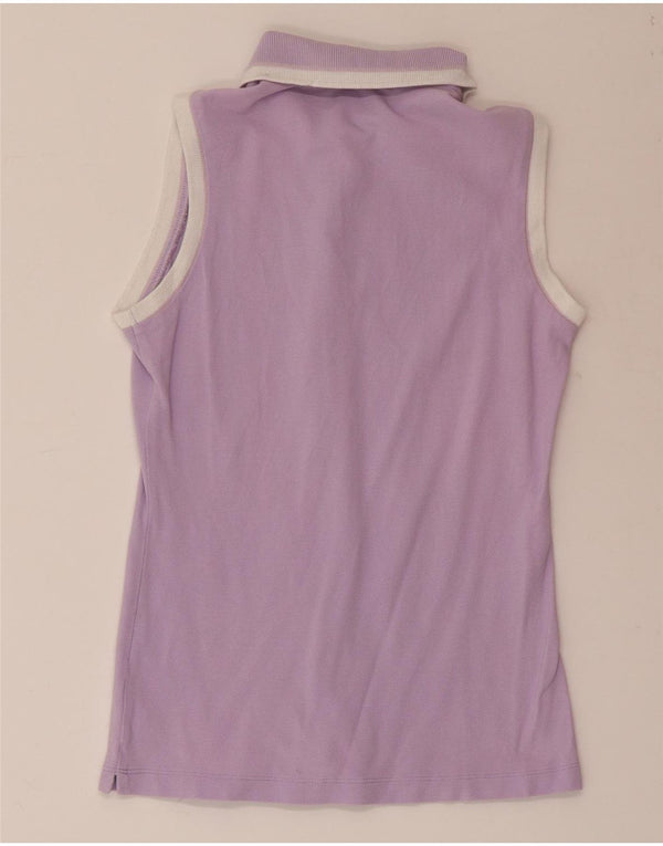 Damska koszulka polo bez rękawów CALVIN KLEIN UK 4 XS, fioletowa, bawełniana