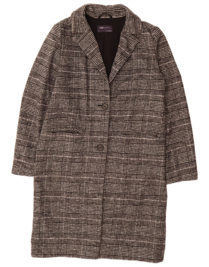 Marks & Spencer Damski płaszcz oversize UK 10 w małą czarną kratkę