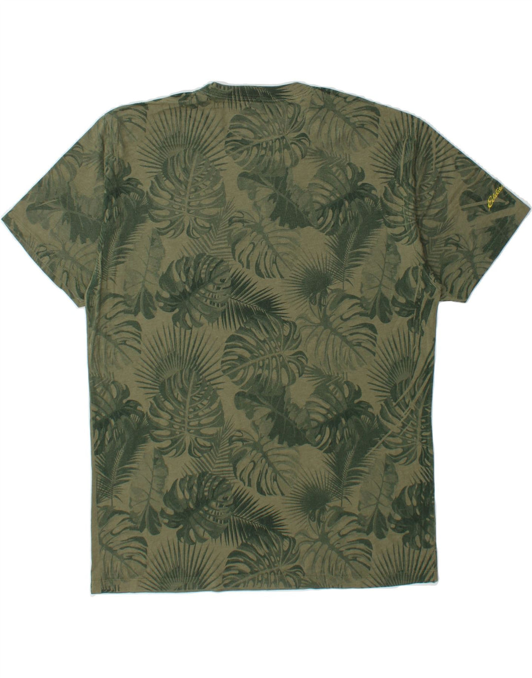 EDDIE BAUER Mens Abstract Pattern T-Shirt Top Medium Green Cotton Vintage Eddie Bauer and Second-Hand Eddie Bauer from Messina Hembry 