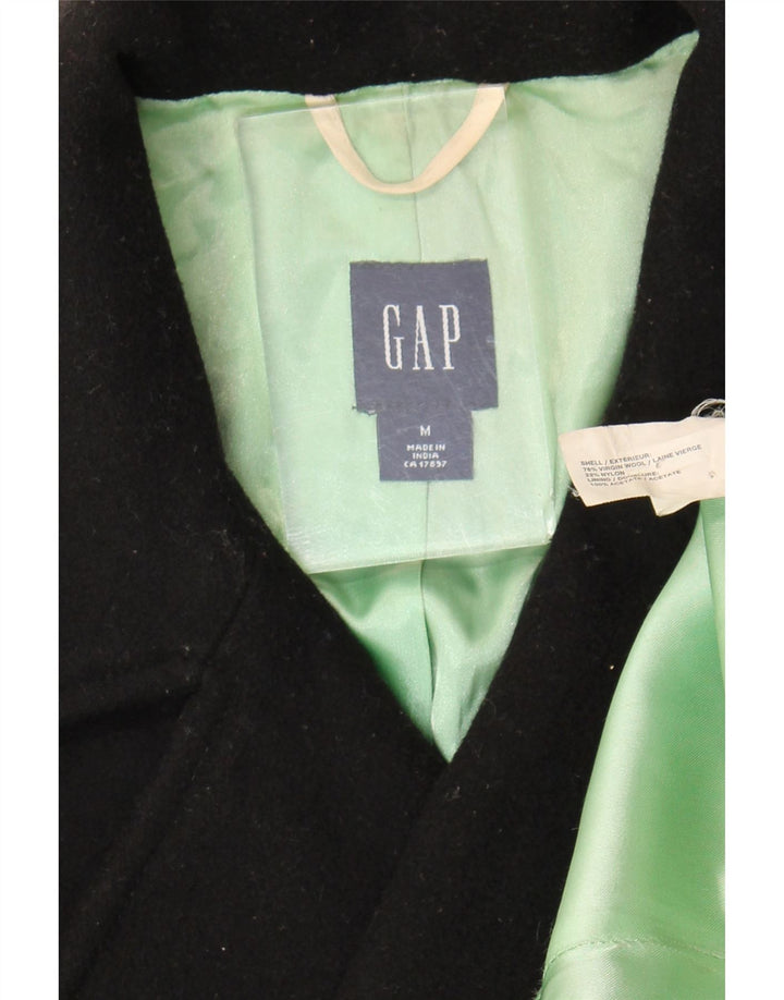 Damski płaszcz grochowy Gap UK 14, średni czarny, dziewicza wełna