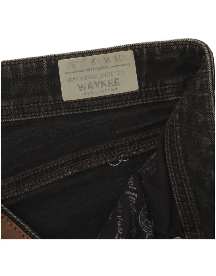Diesel Męskie Waykee Regular Straight Jeans W32 L30 Szara bawełna