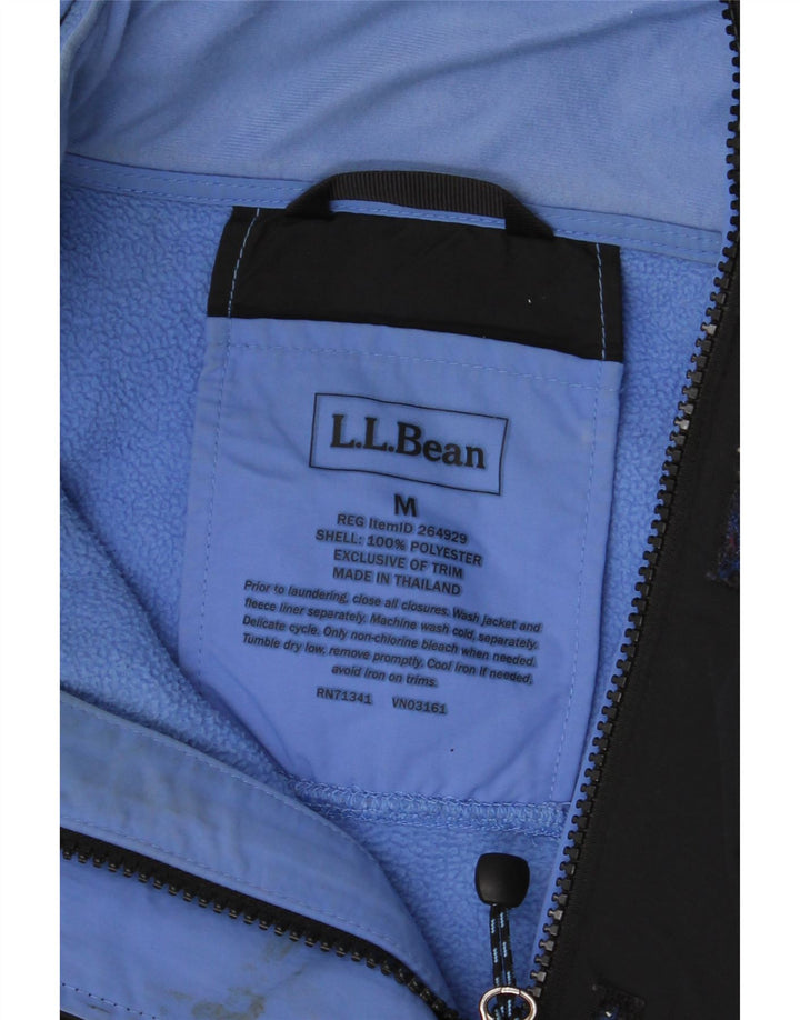 Damska kurtka wiatrówka L.L.Bean z kapturem, oversize UK 14, średnia czarna