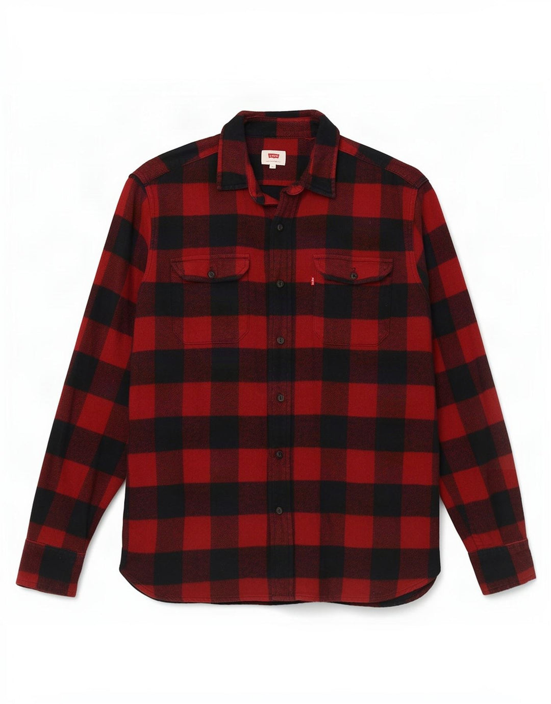 Męska koszula flanelowa Levi's, bawełniana kratka w kolorze średniej czerwieni