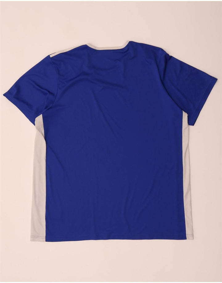 Adidas Męska koszulka Climalite Top 2XL Niebieski poliester z blokami kolorów