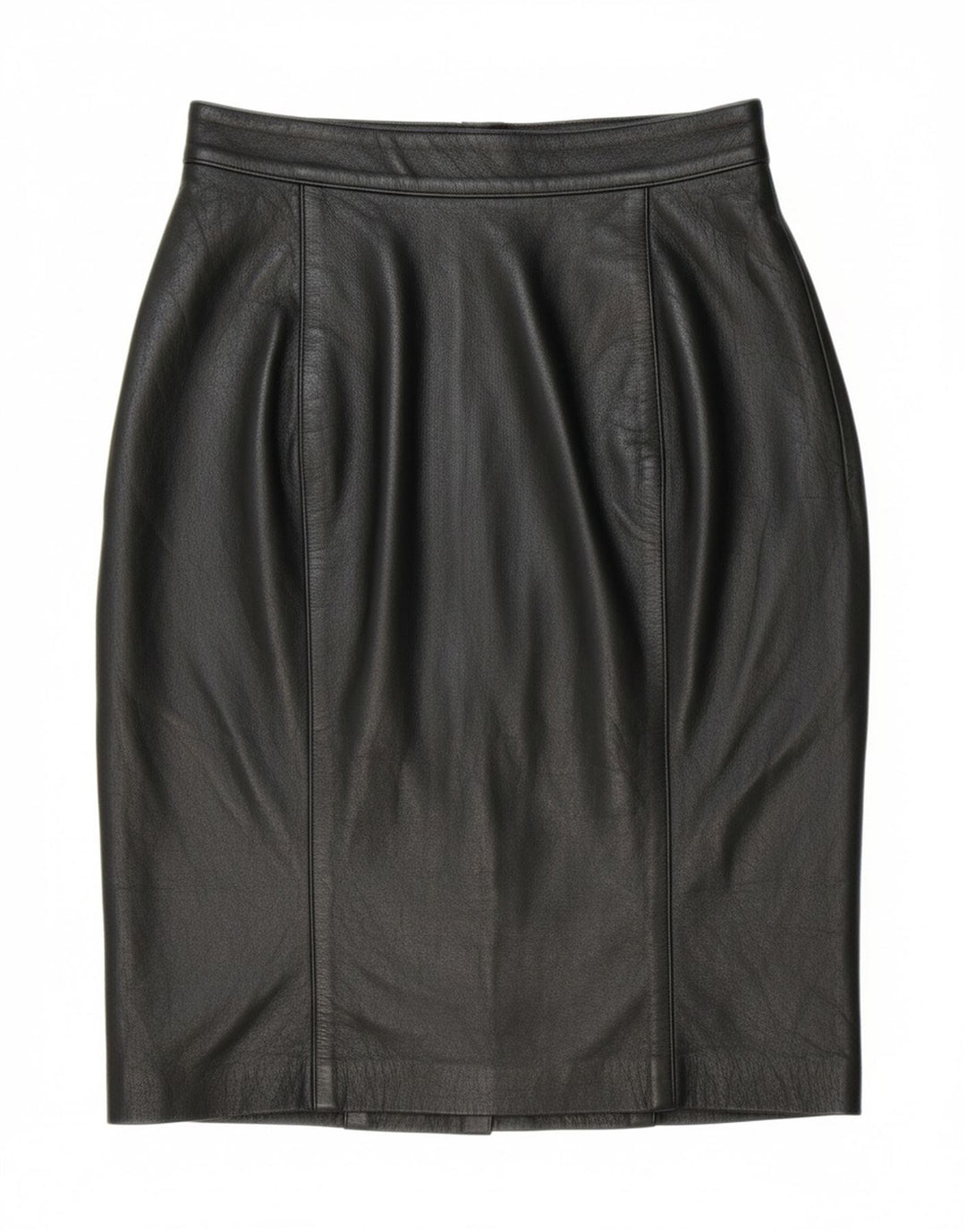 VINTAGE Womens Leather Skirt IT 42 Medium W28  Black Leather Vintage Vintage and Second-Hand Vintage from Messina Hembry 