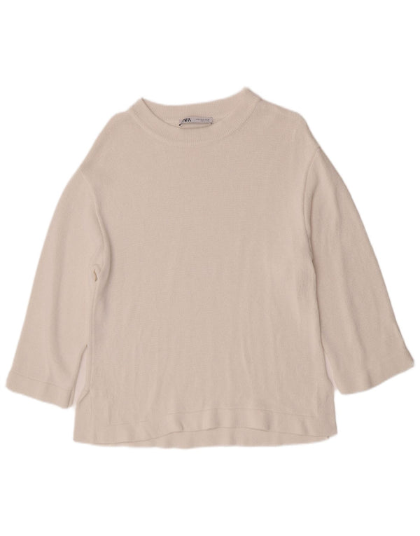 Sweter damski Zara z dekoltem w łódkę UK 14, średni biały