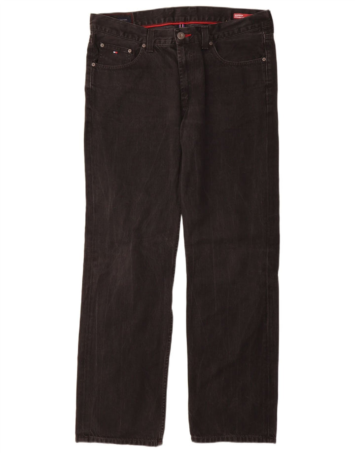 Męskie jeansy proste Madison Tommy Hilfiger W36 L34, czarne, bawełniane