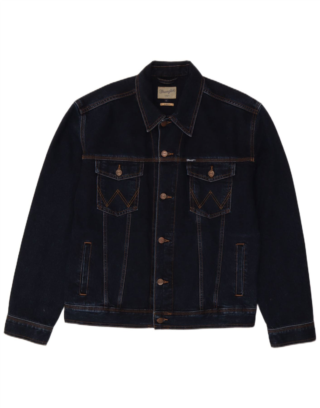 Męska kurtka dżinsowa Wrangler UK 42 XL, granatowa, bawełniana