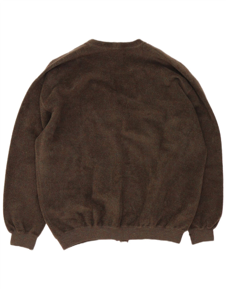 Webb&Scott Męski sweter rozpinany XL, brązowa, dziewicza wełna