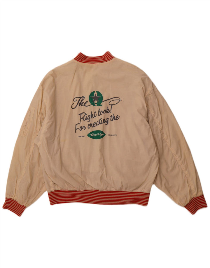 Męska dwustronna kurtka QUARRY Graphic UK 42 XL złamanej bieli, bawełniana