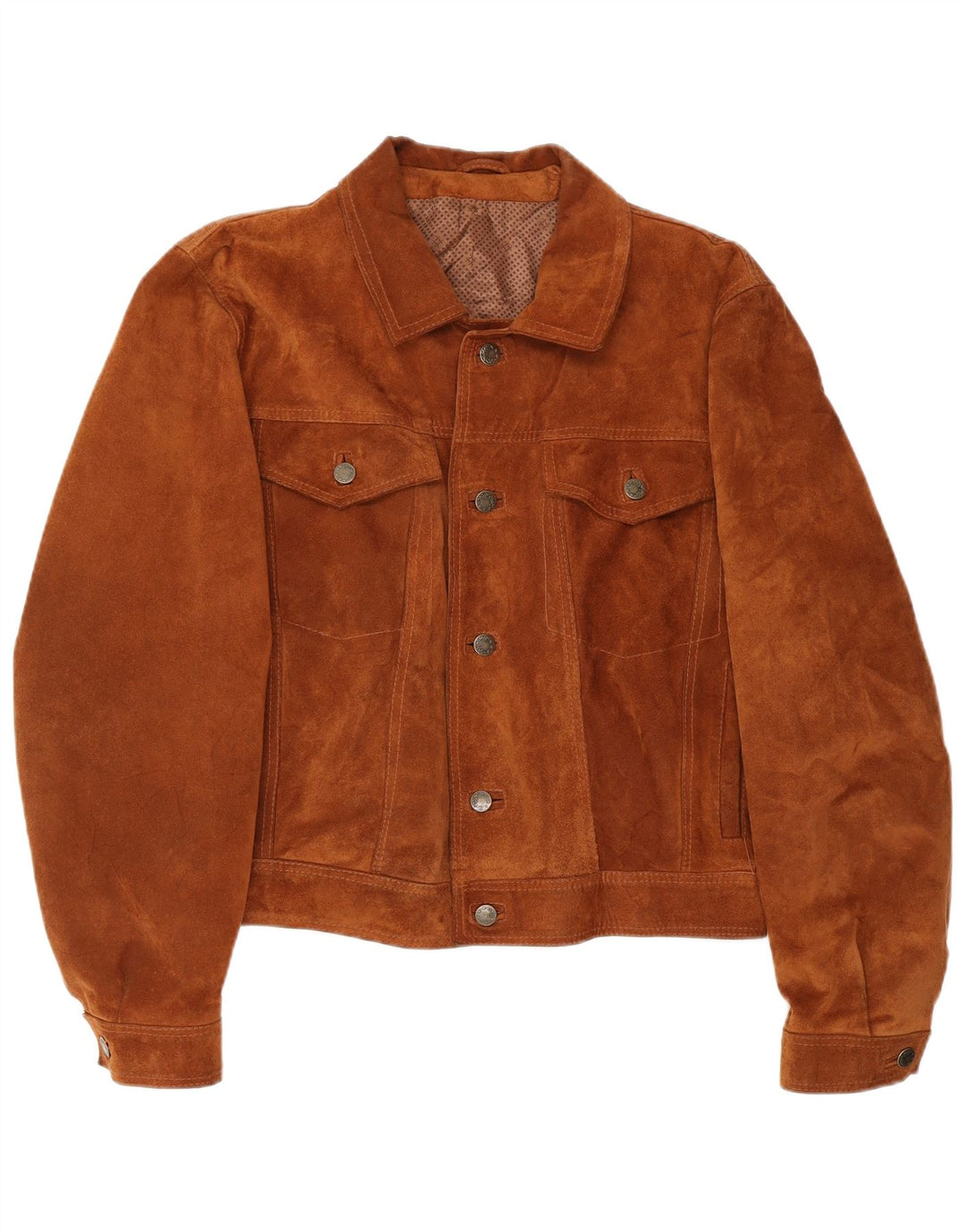 Damska kurtka bomberka w stylu vintage, zamszowa UK 14, średnia brązowa skóra