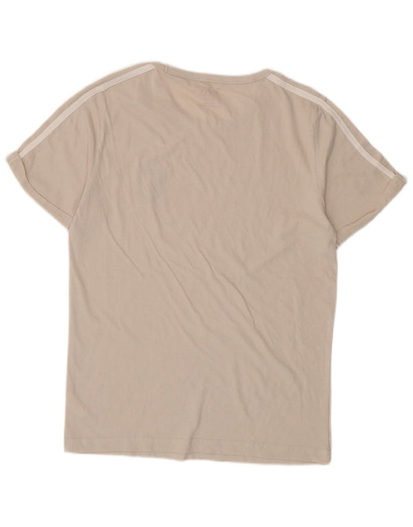 T-shirt damski RIFLE Top UK 14, duży, bawełniany w kolorze złamanej bieli