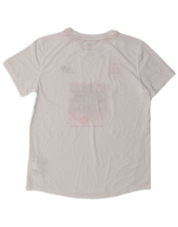 Damska koszulka New Balance Oversize Graphic Top UK 10 Small White