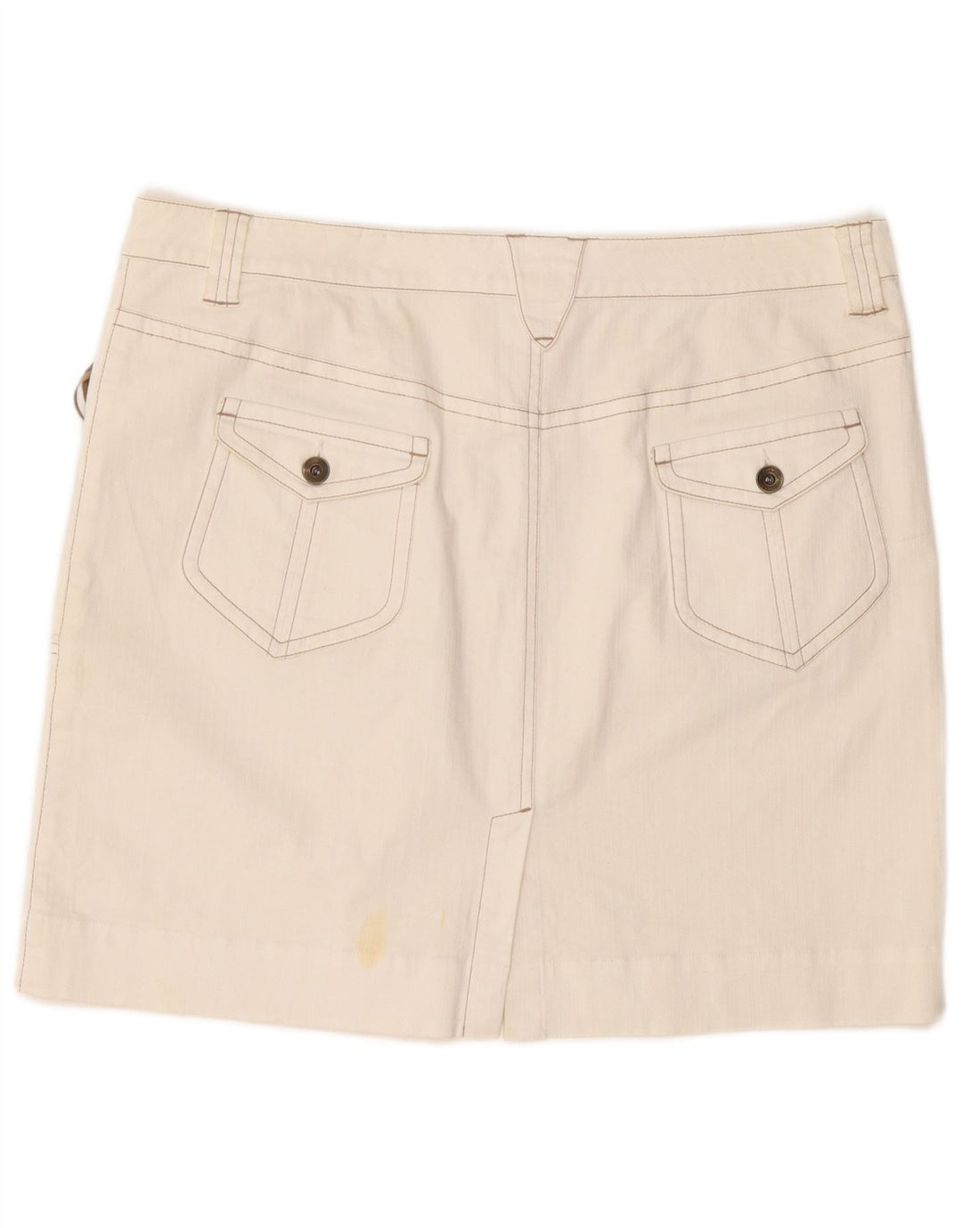 MARLBORO CLASSICS Damska mini spódniczka z wysokim stanem EU 50 3XL W36 Biała bawełna