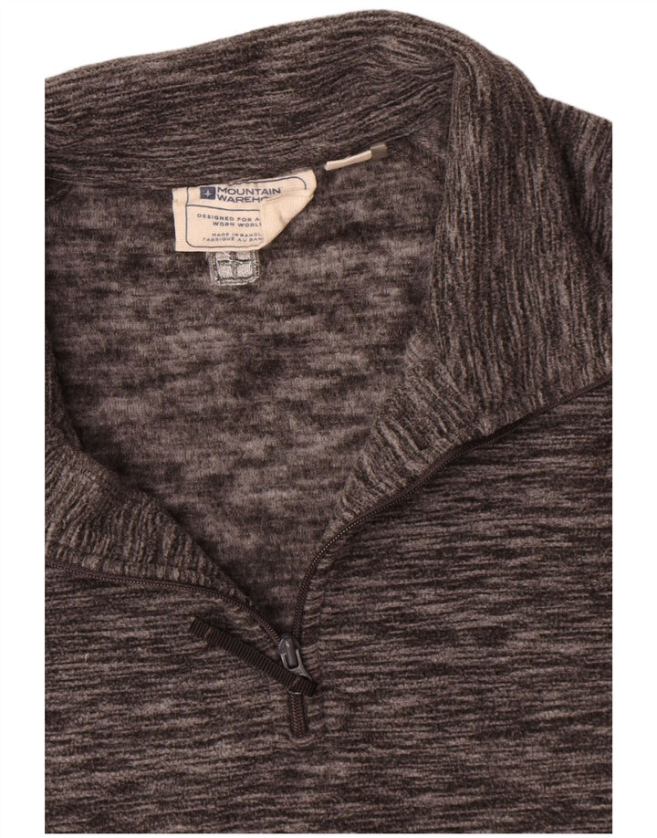Męski sweter polarowy Mountain Warehouse z zamkiem błyskawicznym, duży, szary, nakrapiany poliester