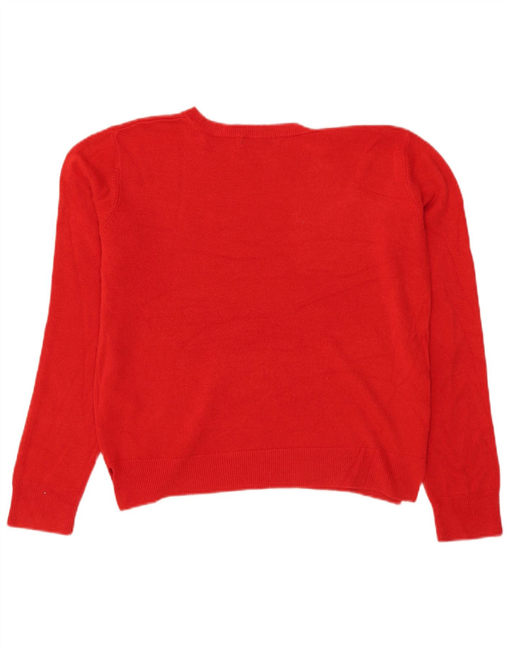 Marks & Spencer Damski sweter z okrągłym dekoltem, UK 12, średni czerwony