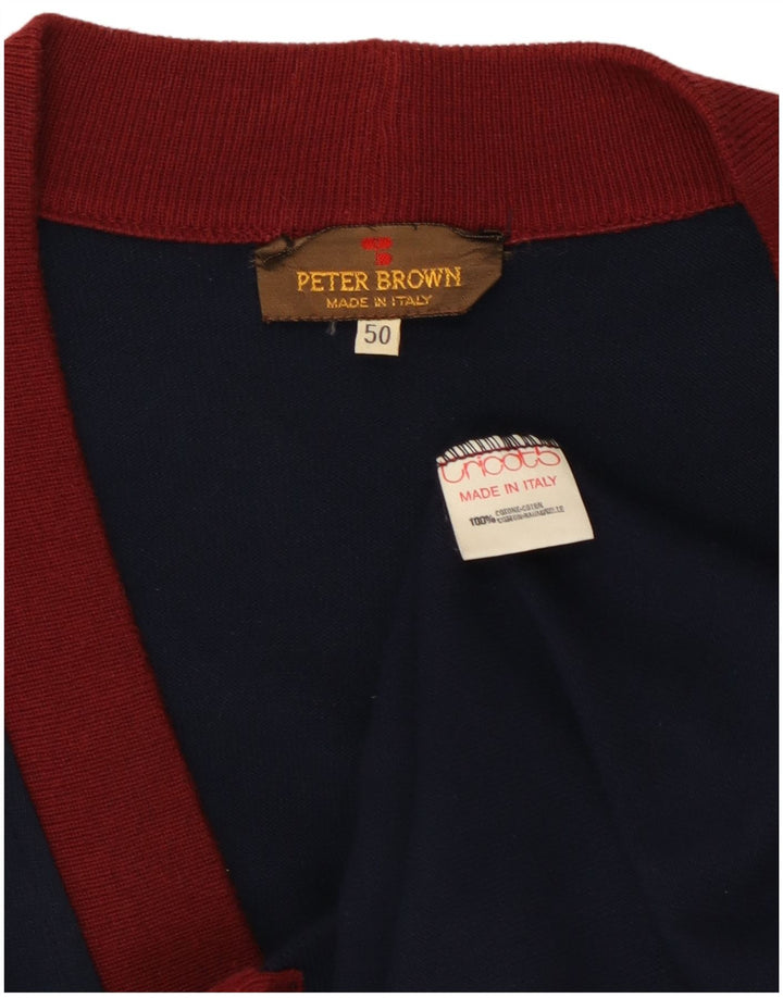 Sweter męski Peter Brown IT 50, średni granatowy, bawełniany