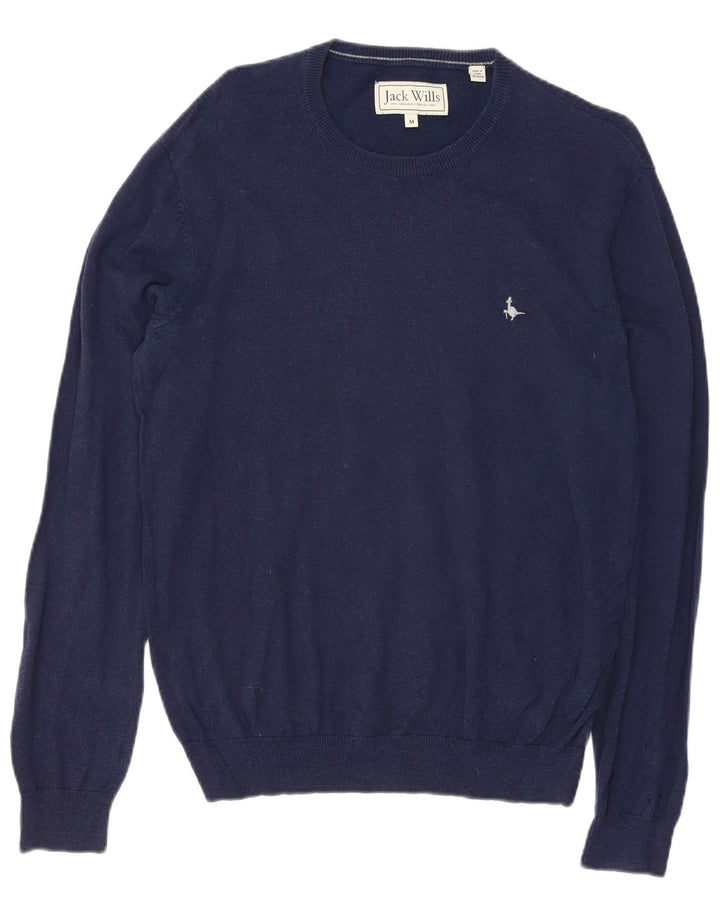 Jack Wills Męski sweter z okrągłym dekoltem, średni granatowy, bawełniany