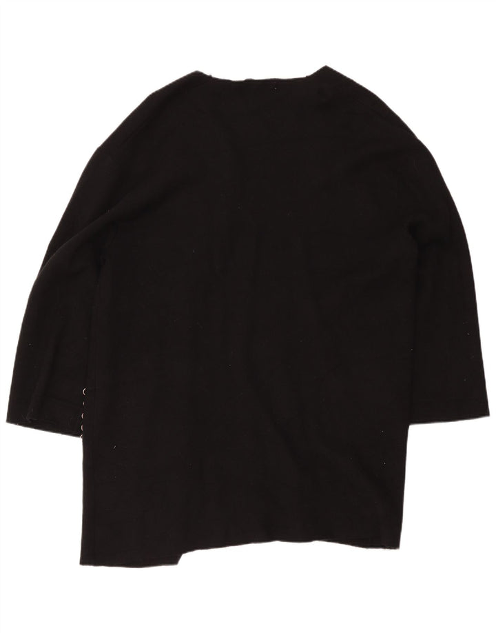 Sweter damski Zara Longline Open Cardigan UK 16, duży, czarny