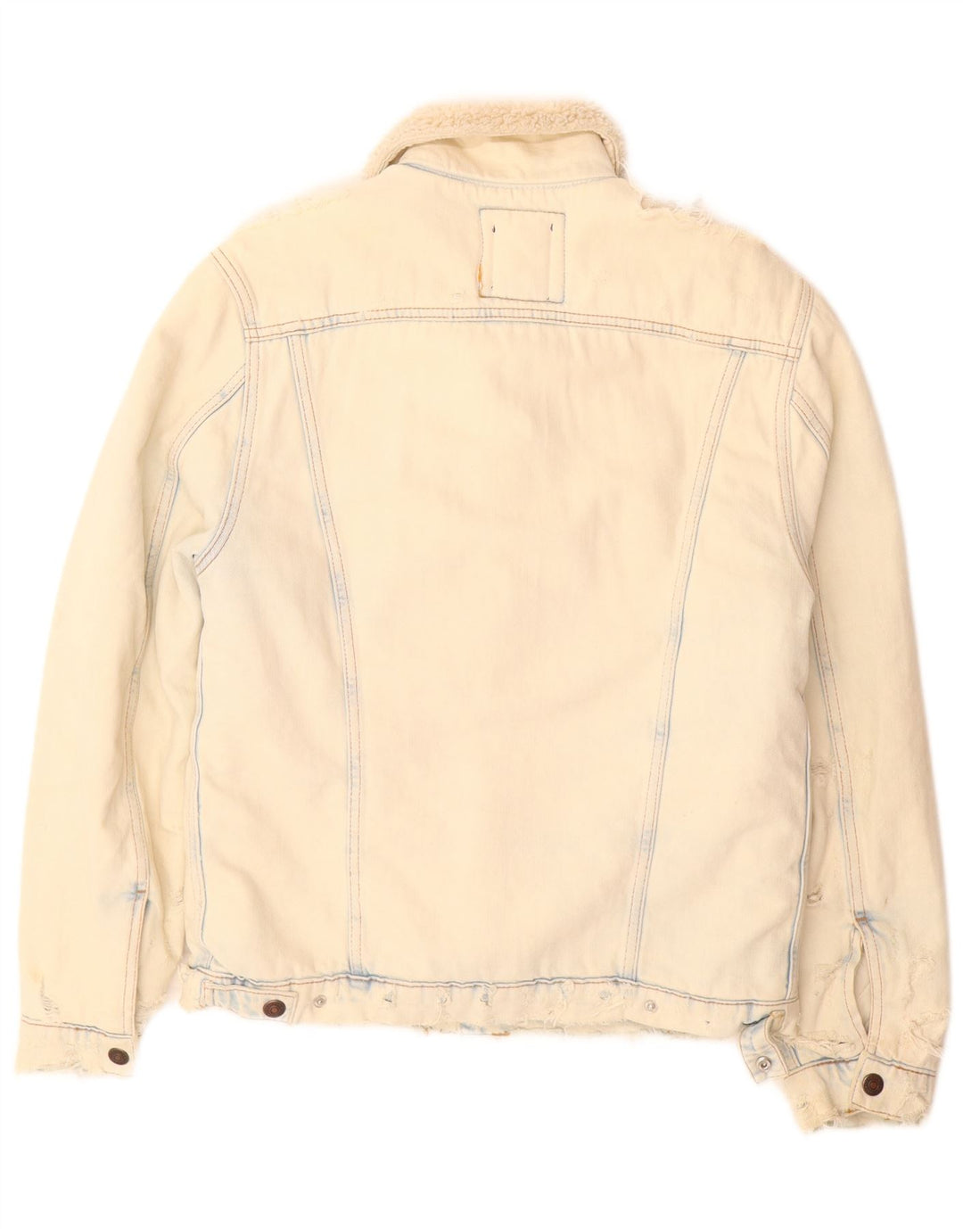 Męska kurtka dżinsowa Zara Sherpa UK 36 Small, beżowa, bawełniana