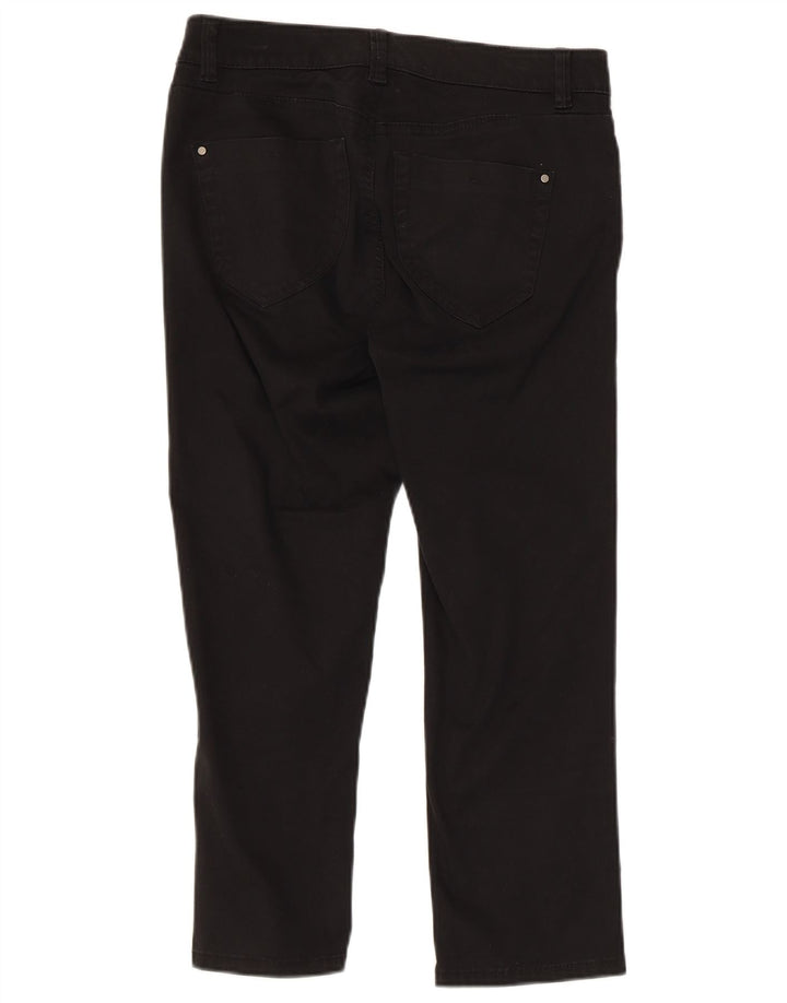 ESPRIT Womens Straight Capri Trousers UK 8 Small W30 L22 Black Cotton