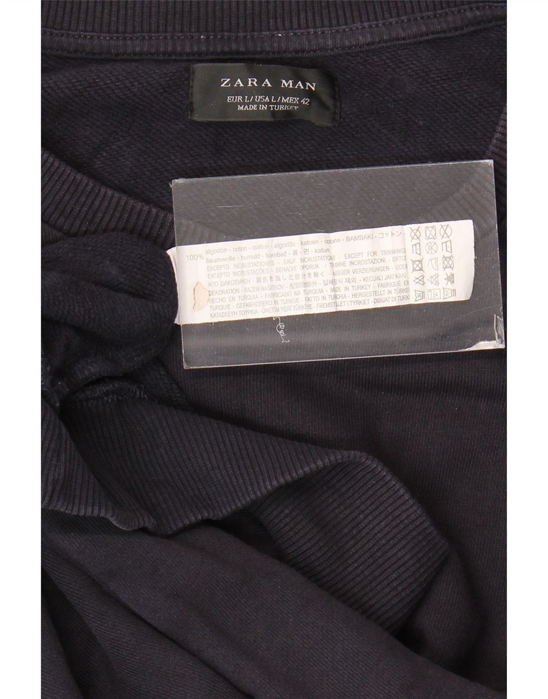 Bluza męska Zara, duża, bawełniana, granatowa