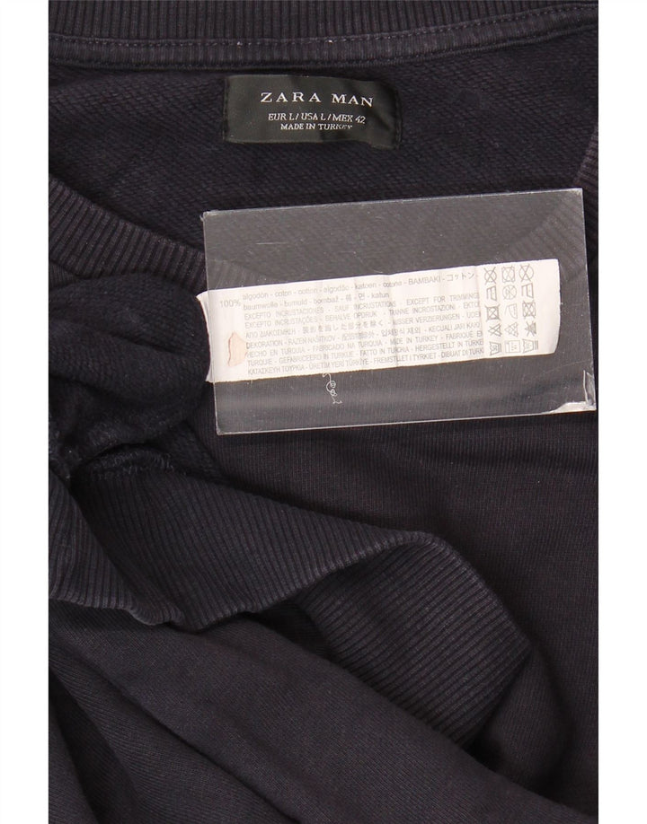 Bluza męska Zara, duża, bawełniana, granatowa